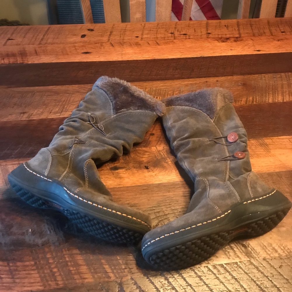 BareTrap Leather Upper/Suede Brown Boots